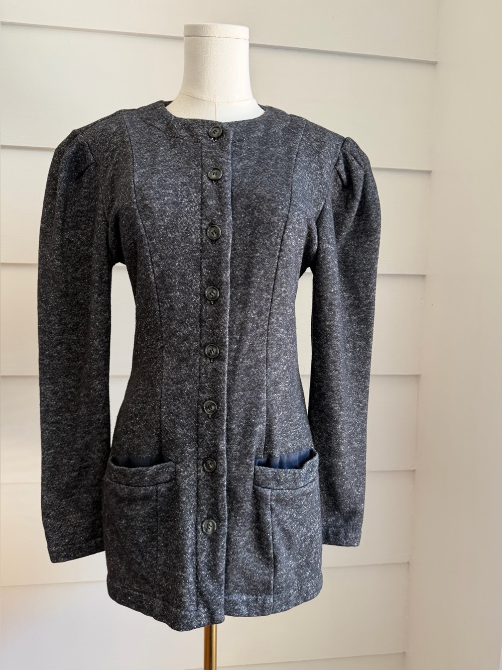 Vintage Norma Kamali Tailored Fleece Sweatshirt Jacket